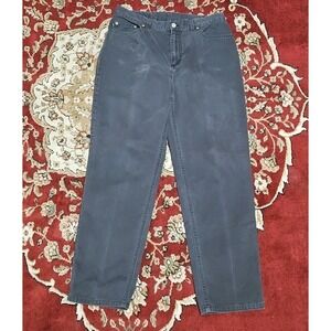 Lauren Jeans Co. Ralph Lauren Womens Black Light Wash Straight Jeans Size 10P
